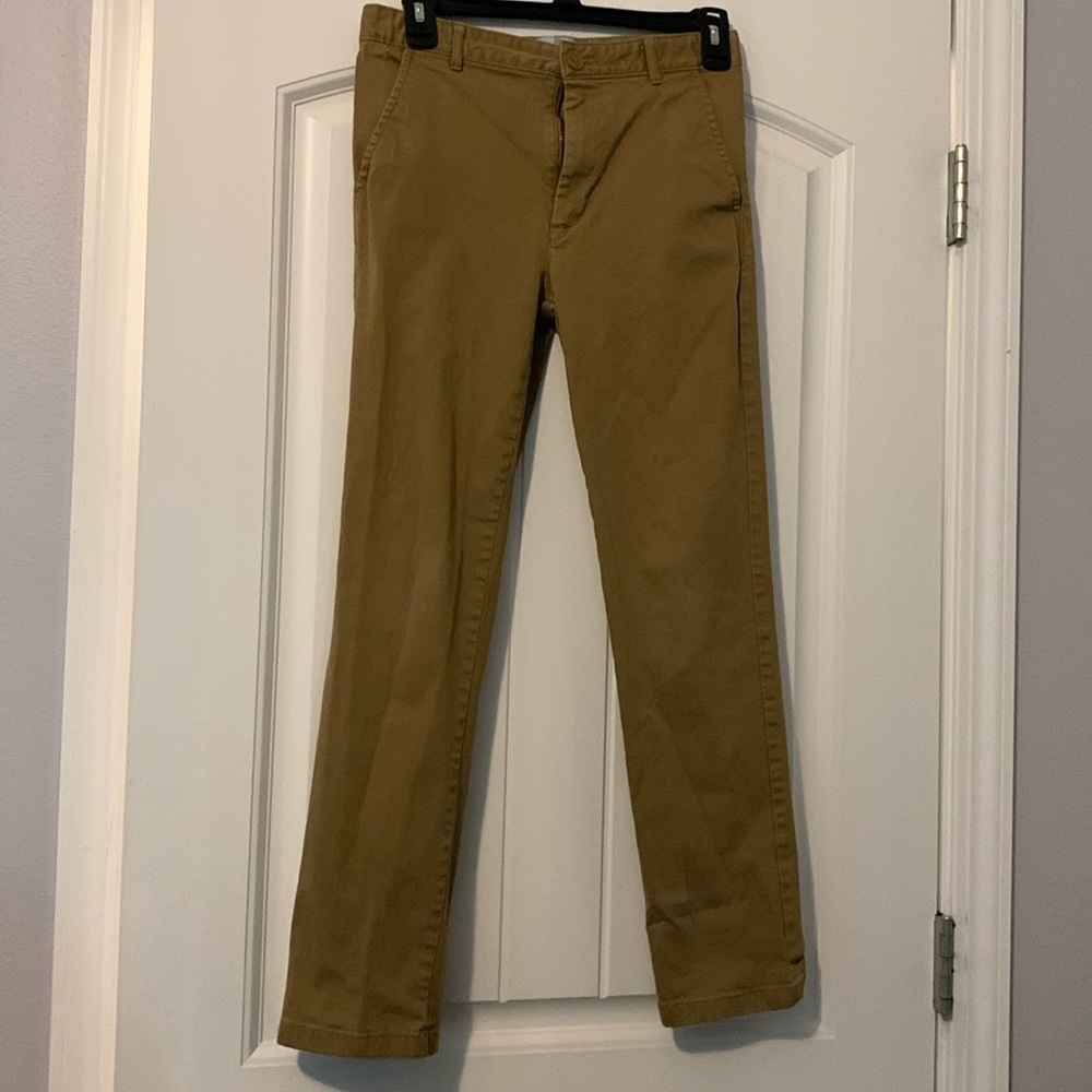 Class Club Modern-Fit Comfort Chino Pants, Size 14. Khaki color.